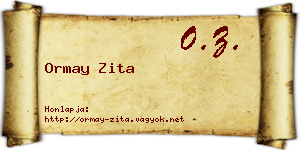 Ormay Zita névjegykártya